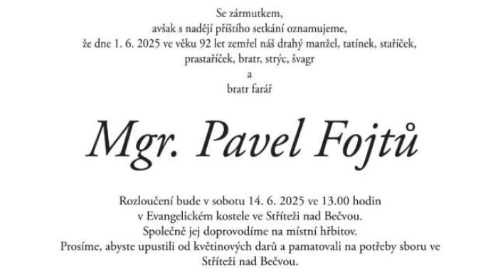 Pavel Fojtů parte
